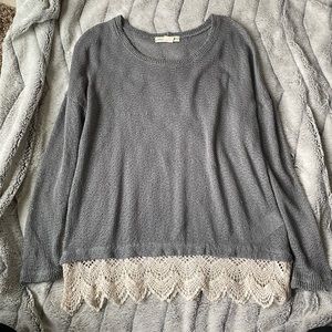 Grey and lace sweater